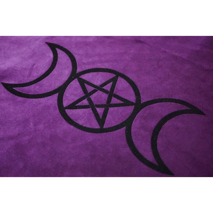 Скатертина Рунічна оксамит Вікка фіолетова флок