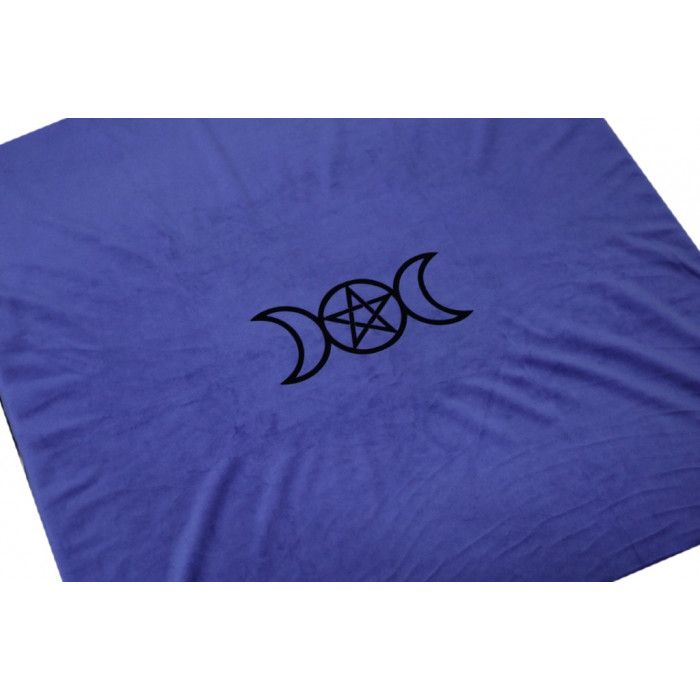 Скатертина Рунічна оксамит Вікка блакитна флок