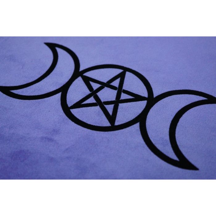 Скатертина Рунічна оксамит Вікка блакитна флок