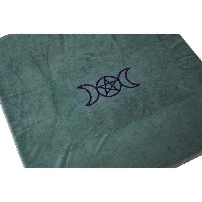 Скатертина Рунічна оксамит Вікка зелена флок