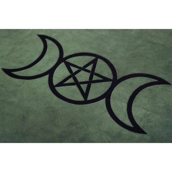 Скатертина Рунічна оксамит Вікка зелена флок