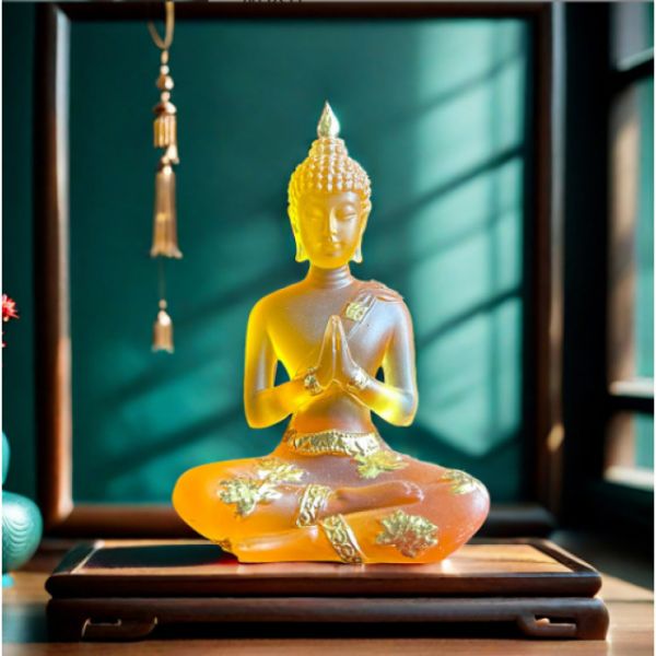 Статуэтка Будда жёлтый полимер