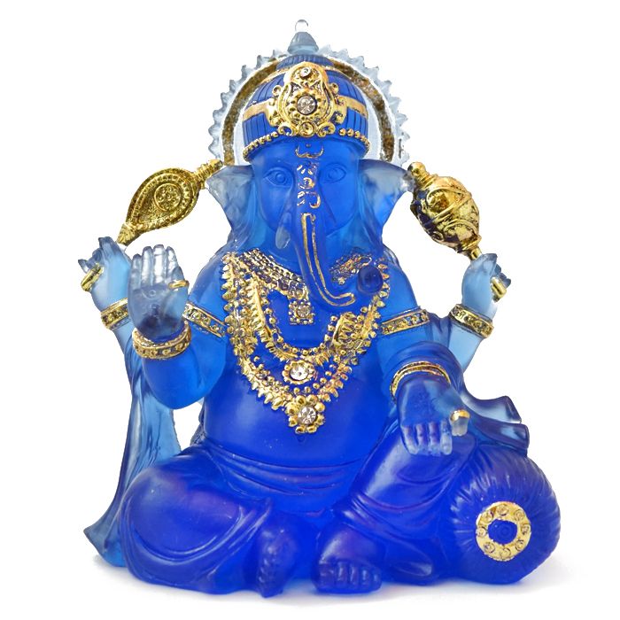 Статуетка Ганеш блакитний полімер №5