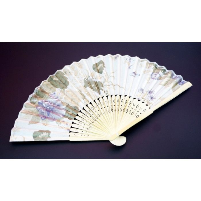 Веер дерево + сатин складной №6