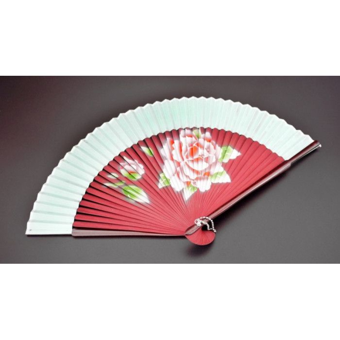 Віяло сатин + бамбук №1 салатовий