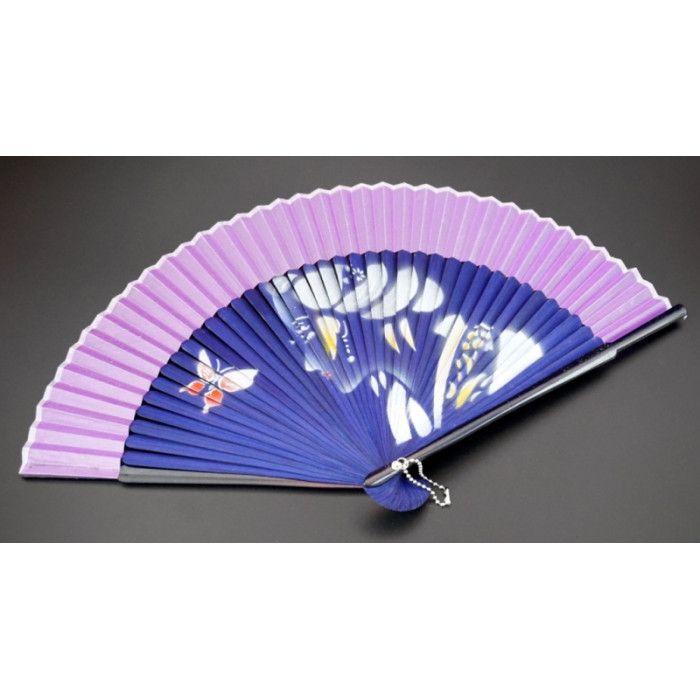 Веер сатин + бамбук №2 сиреневый
