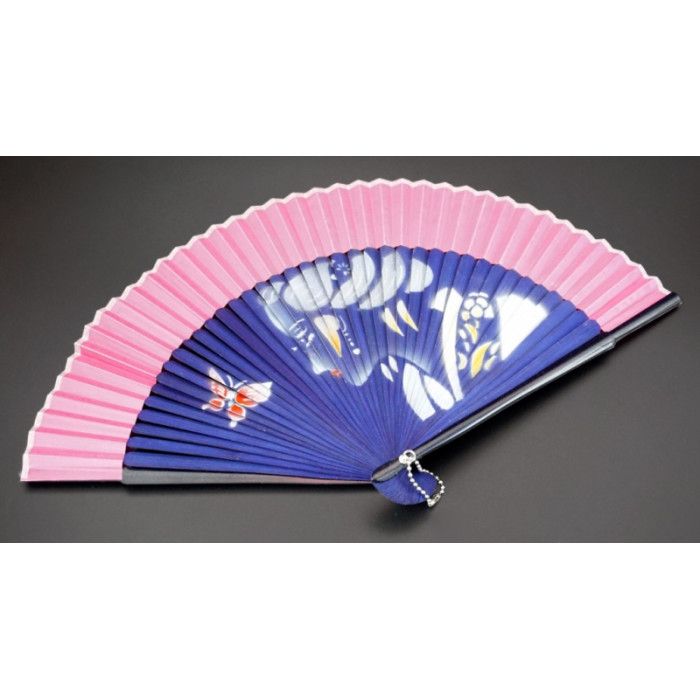 Веер сатин + бамбук №2 тёмно розовый