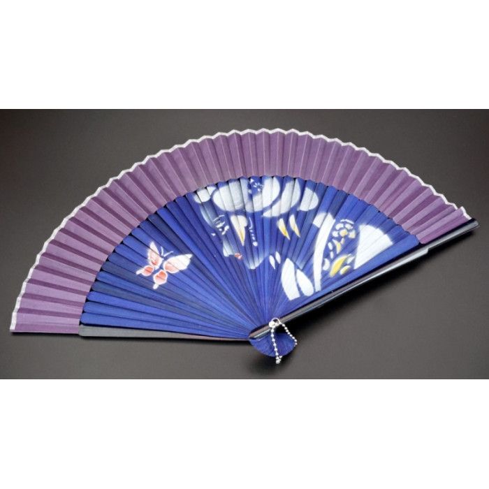 Веер сатин + бамбук №2 тёмно сиреневый