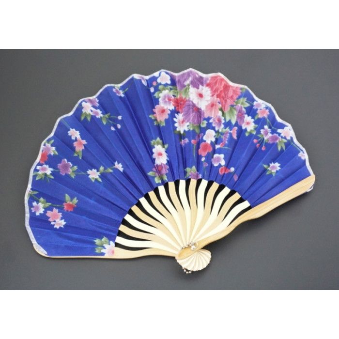 Віяло "Хвиля" шовк + дерево №2