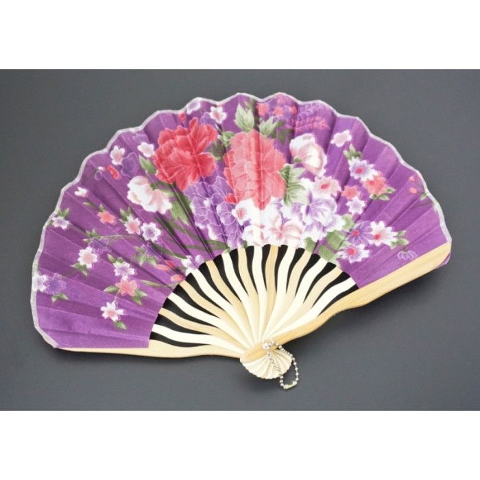 Веер "Волна" шёлк + дерево №5