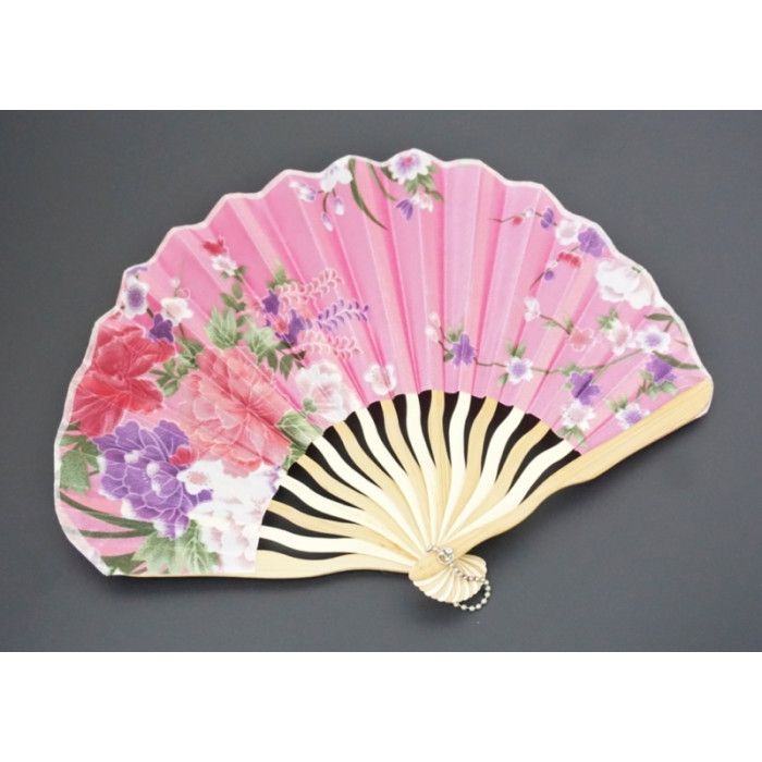 Віяло "Хвиля" шовк + дерево №7