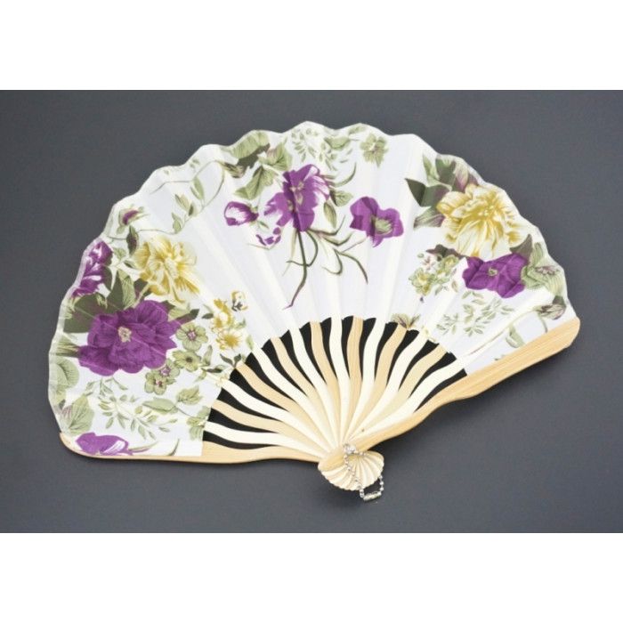 Віяло "Хвиля" шовк + дерево №8