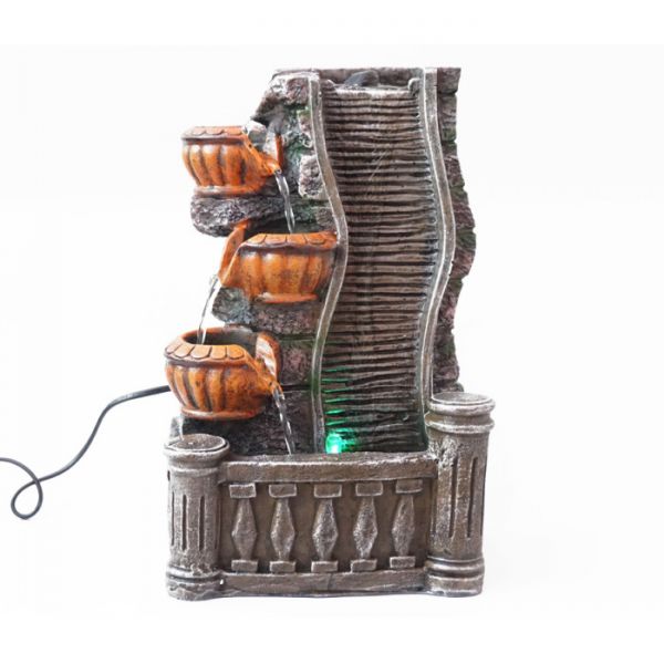 Водопад настольный Три чаши из полистоуна с подсветкой