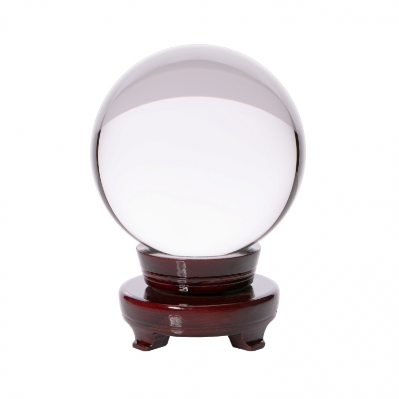 Куля скляна магічна на дерев'яній підставці d = 12 см